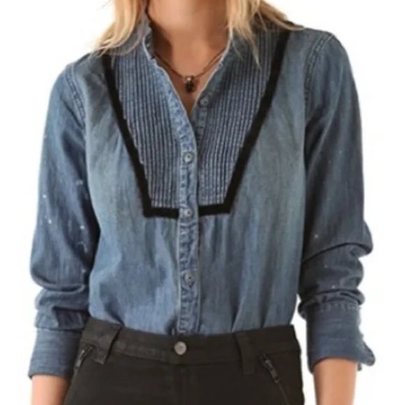 Free People Tops - Free People Chambray Button Up Shirt